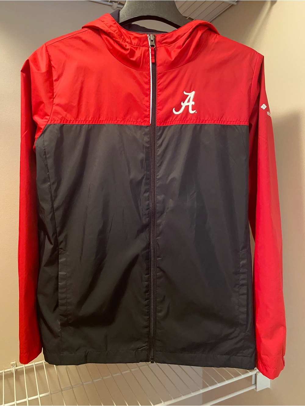 NEW University of Alabama Columbia  Hooded Windbreaker Rain Jacket Youth XL